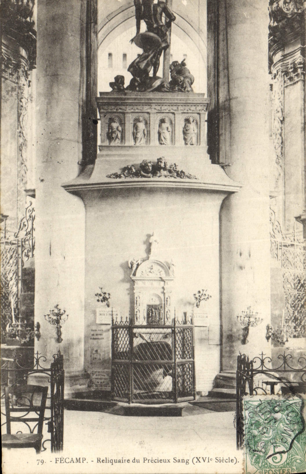 VINTAGE POSTCARD Fecamp Reliquary of Invaluable Blood