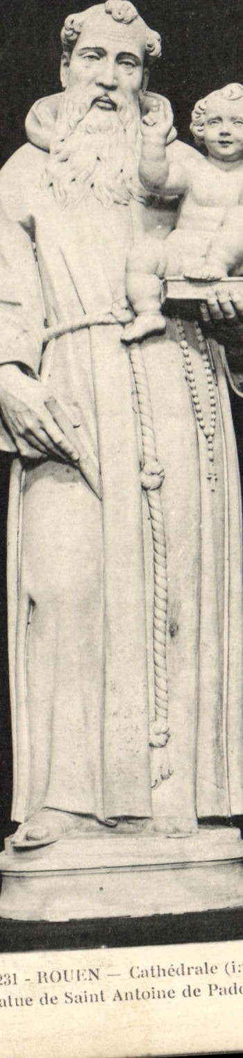 VINTAGE POSTCARD Rouen Cathedrale Interior Rules of Saint Antoine de Padoue