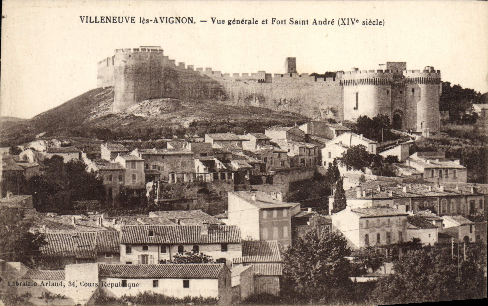 VINTAGE POSTCARD Villeneuve Avignon View And Extremely Holy Andre