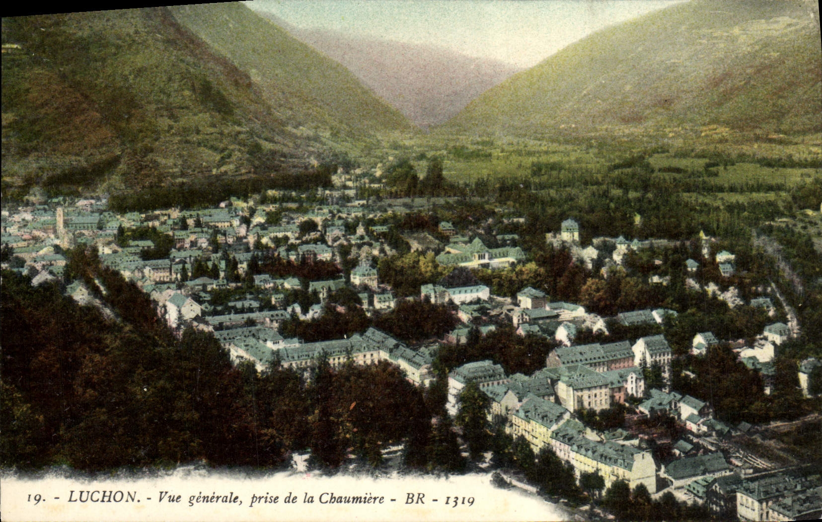 VINTAGE POSTCARD Luchon View Taken of the Thatched cottage