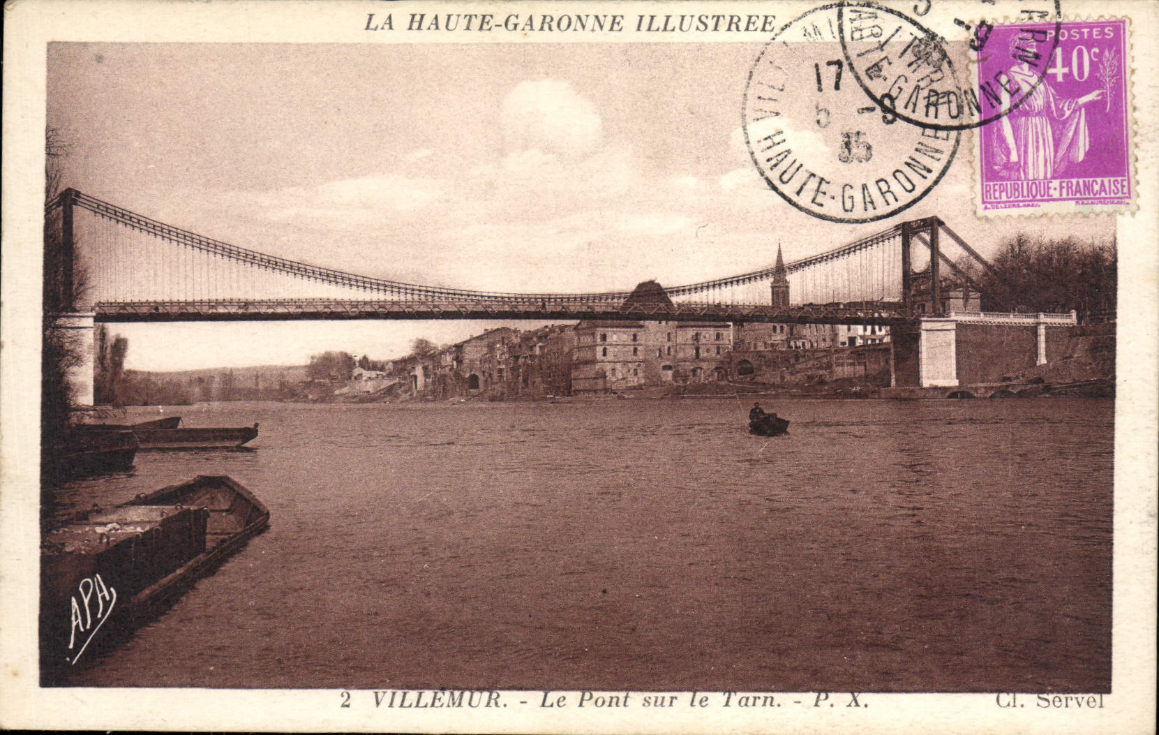 VINTAGE POSTCARD Villemur the Bridge on the Tarn
