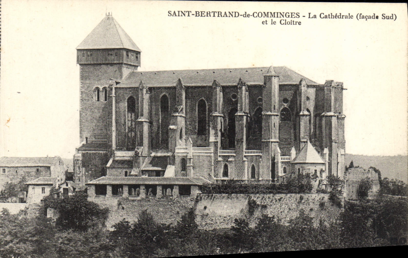 VINTAGE POSTCARD Holy Bertrand de Comminges the Cathedral and the Cloister