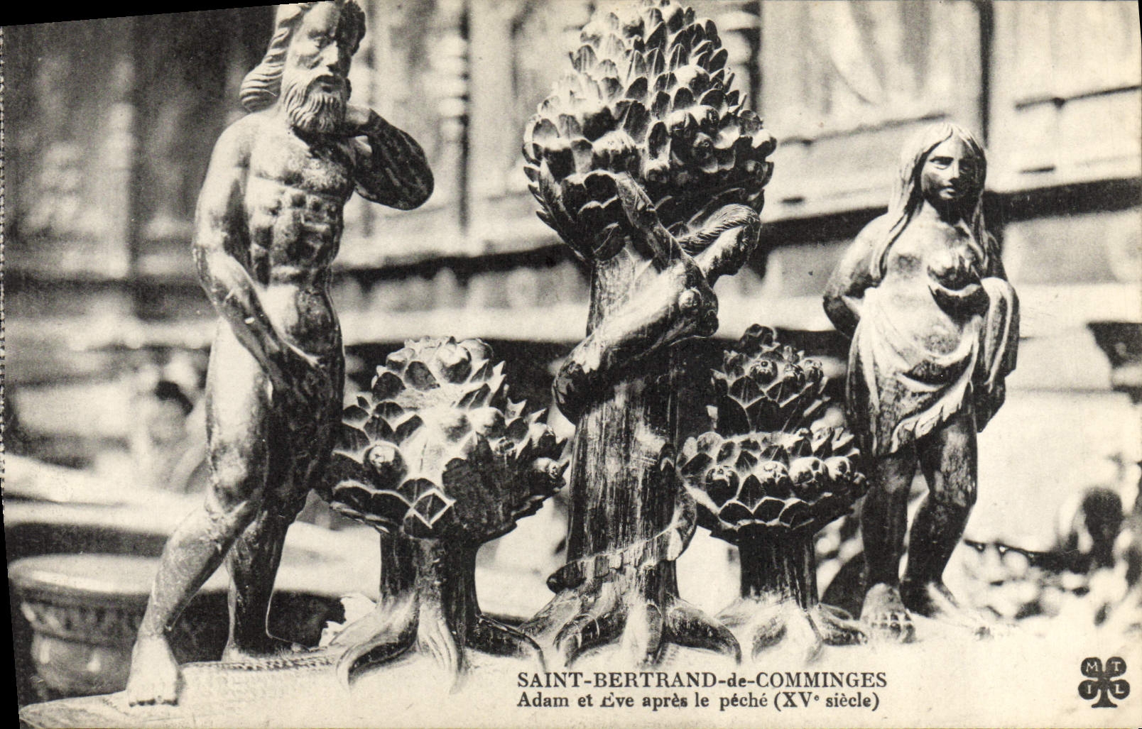 CPA Saint Bertrand de Comminges Adam et Eve apres le Peche