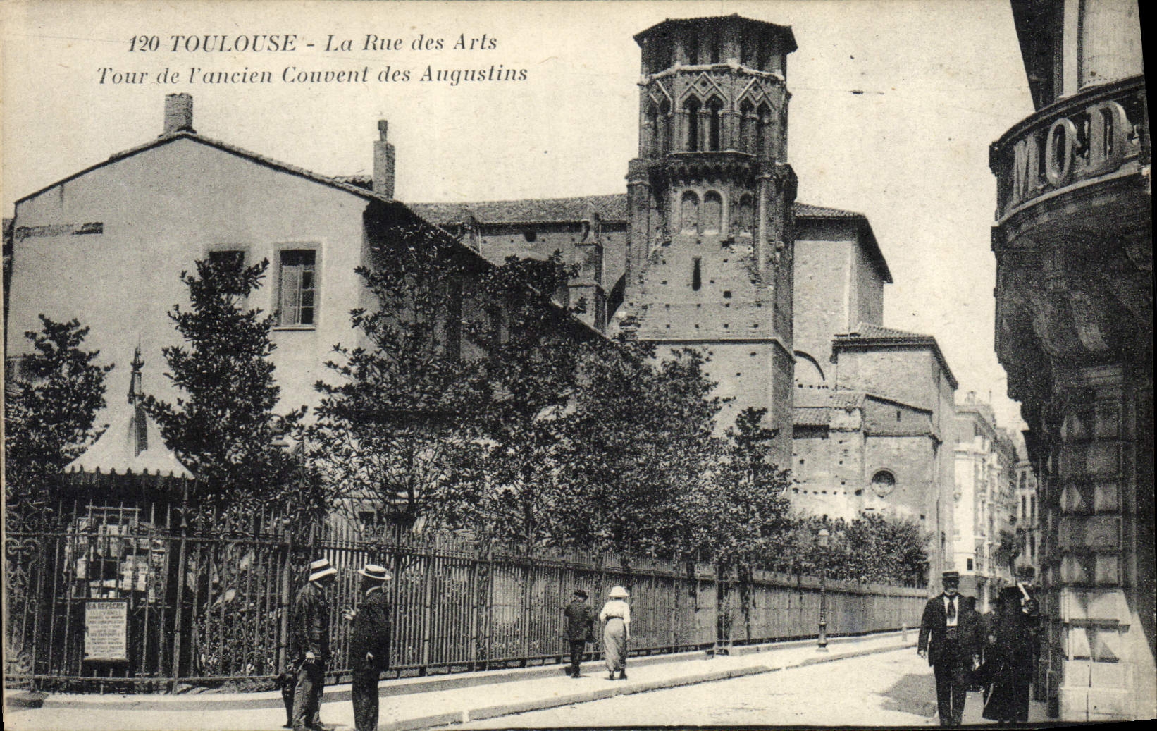 VINTAGE POSTCARD Toulouse the Street of Arts Turn of the old Convent of Angustins