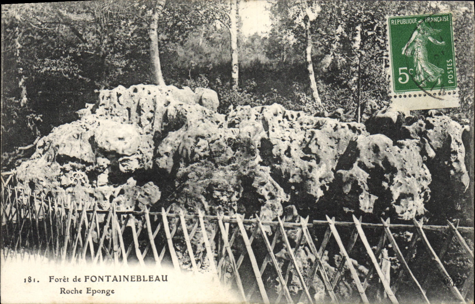 VINTAGE POSTCARD Foret of Fontainebleau Roche Sponges