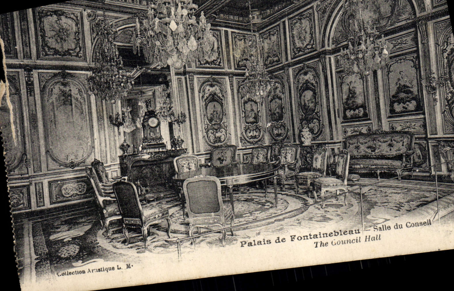 VINTAGE POSTCARD Palate De Fontainebleau Room of Consell