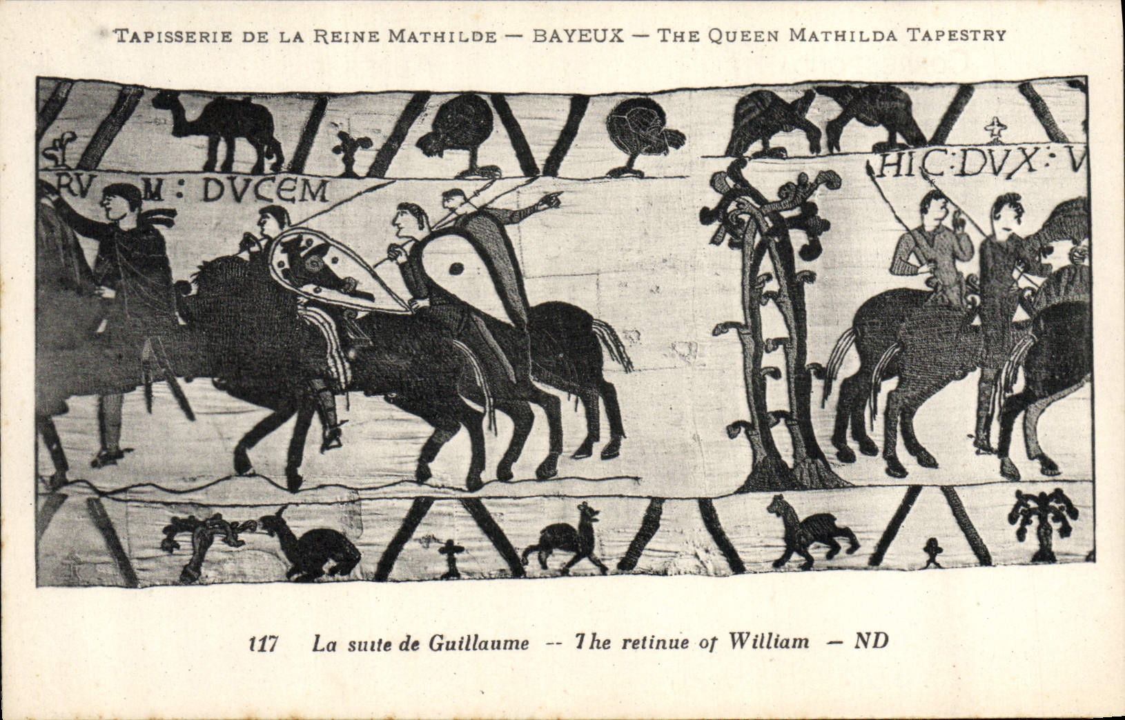 Tapicería de la POSTAL de la VENDIMIA de la reina Matilde Bayeux la continuación de Guillermo