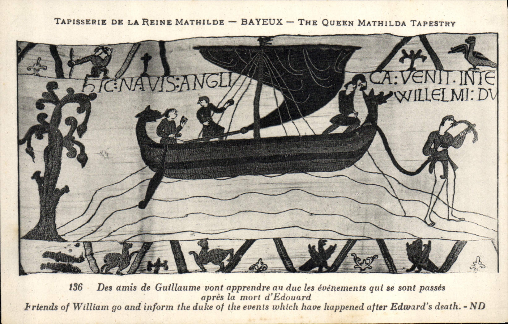 CPA Tapisserie de la Reine Mathilde Bayeux Des amis de Guillaume Bateau