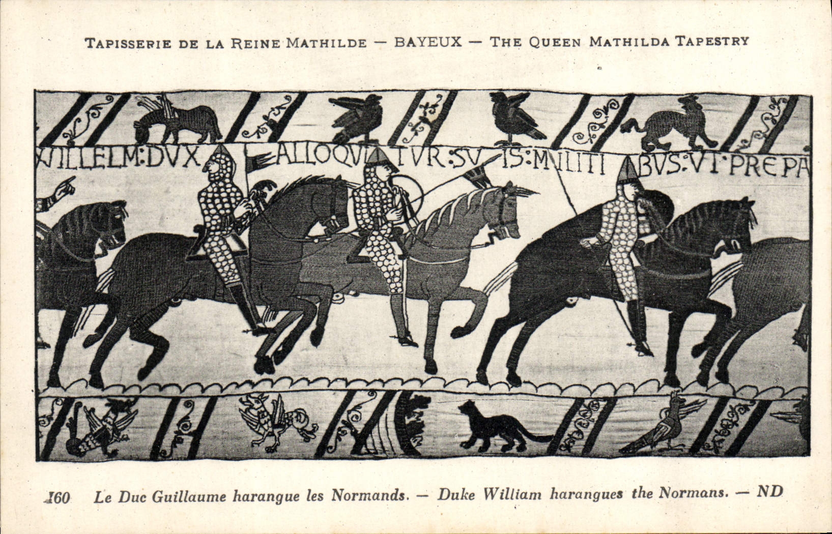 CPA Tapisserie de la Reine Mathilde Bayeux Le duc Guillaume harangue les Normands 
