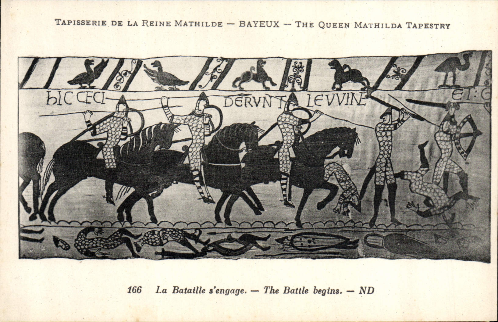 CPA Tapisserie de la Reine Mathilde Bayeux La bataille s'engage