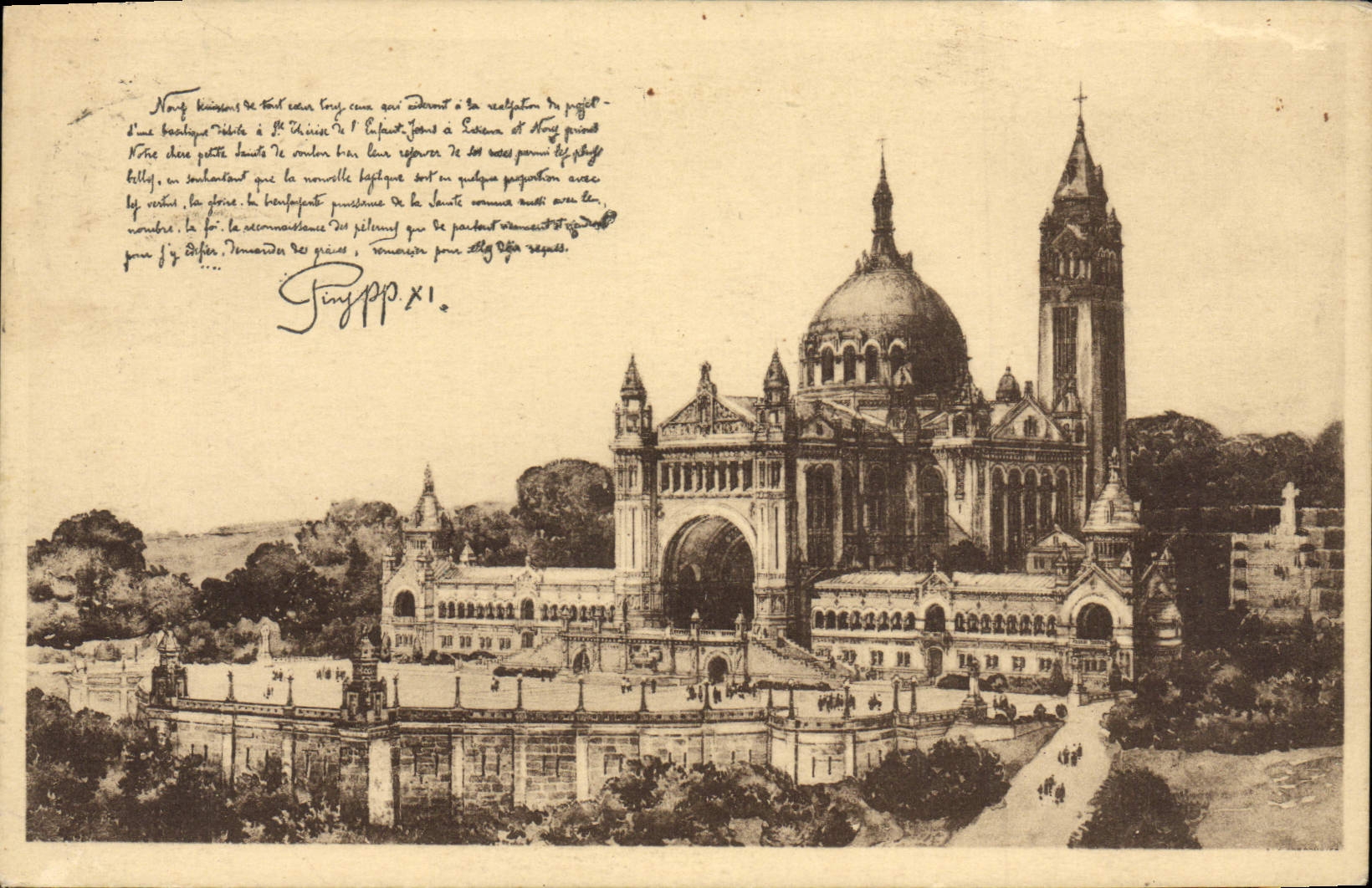 Proyecto de la POSTAL de la VENDIMIA de la basílica Sainte de Teresa del niño Jesús Lisieux