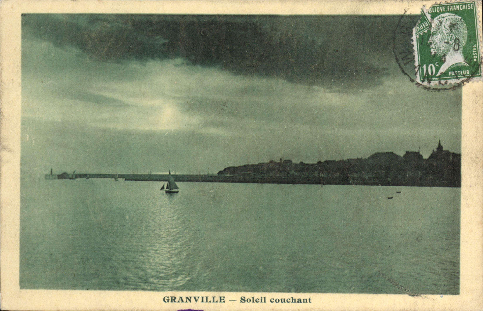 CPA Granville Soleil couchant 