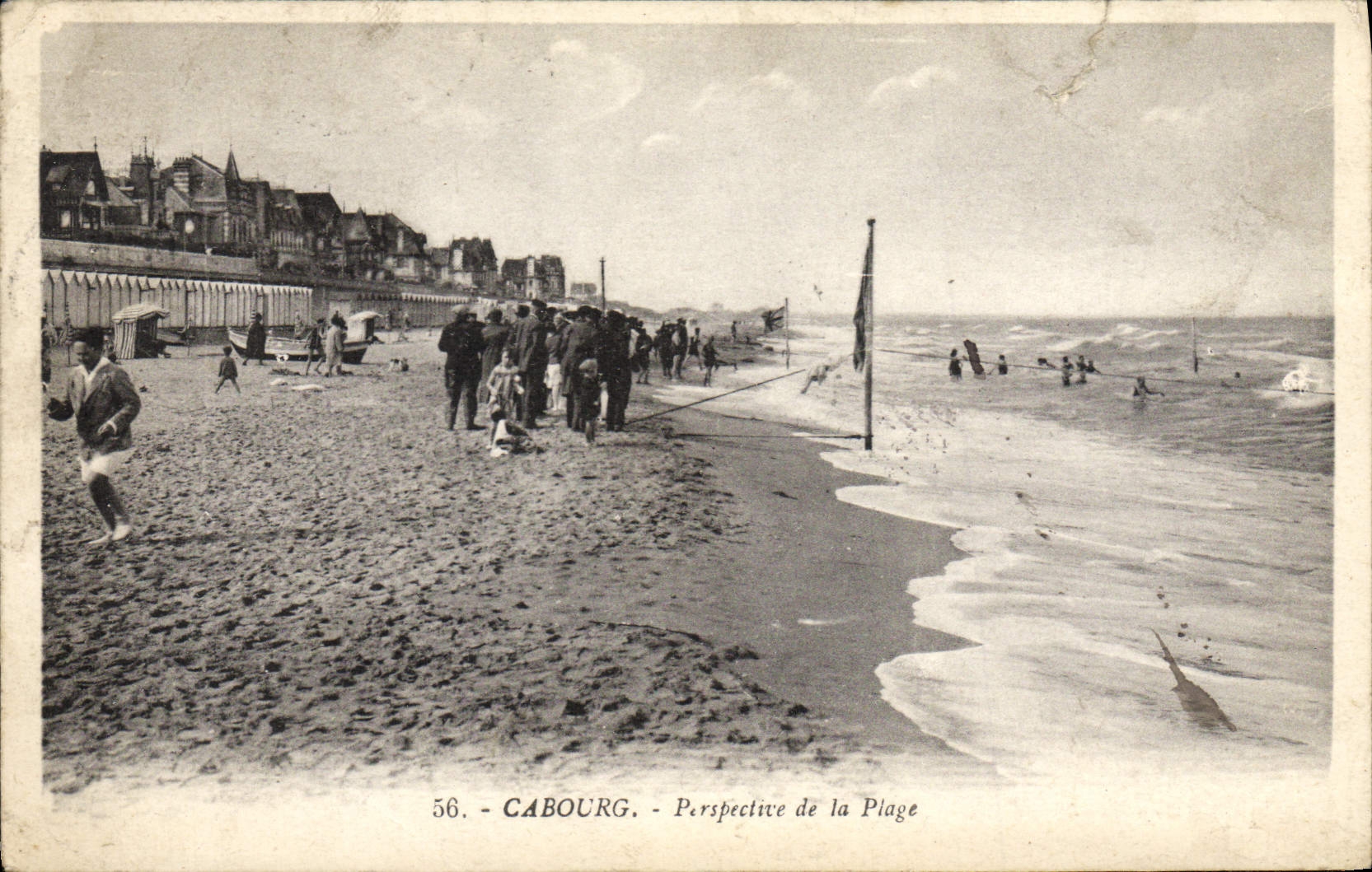 VINTAGE POSTCARD Cabourg Perpesctive of the Beach
