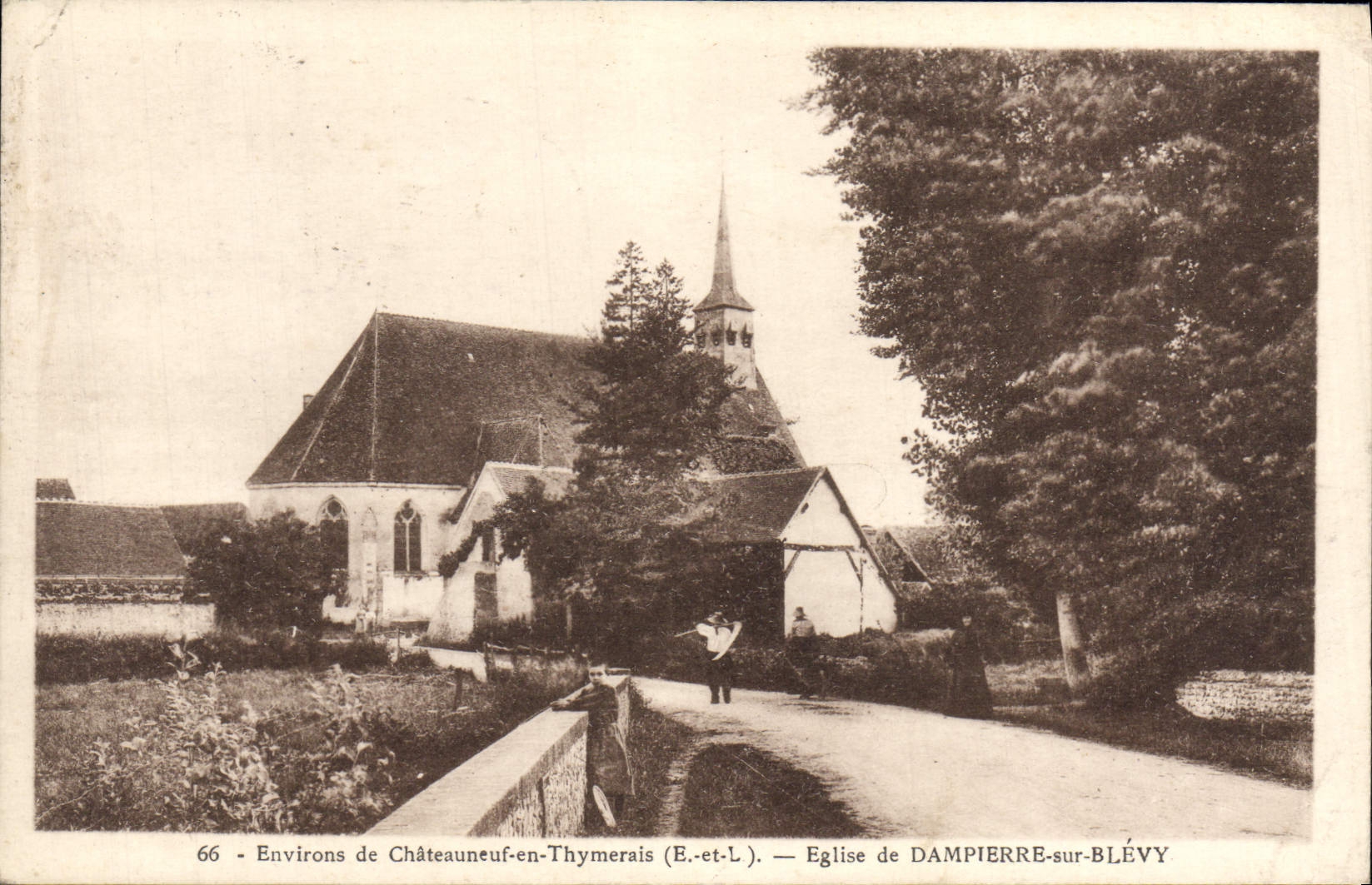 Alrededores de la POSTAL de la VENDIMIA de Chateauneuf en la iglesia de Thymerais de Dampierre en Blevy