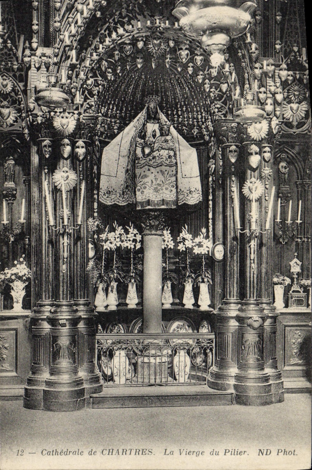 POSTAL Cathedarle de la VENDIMIA de Chartres la Virgen del pilar