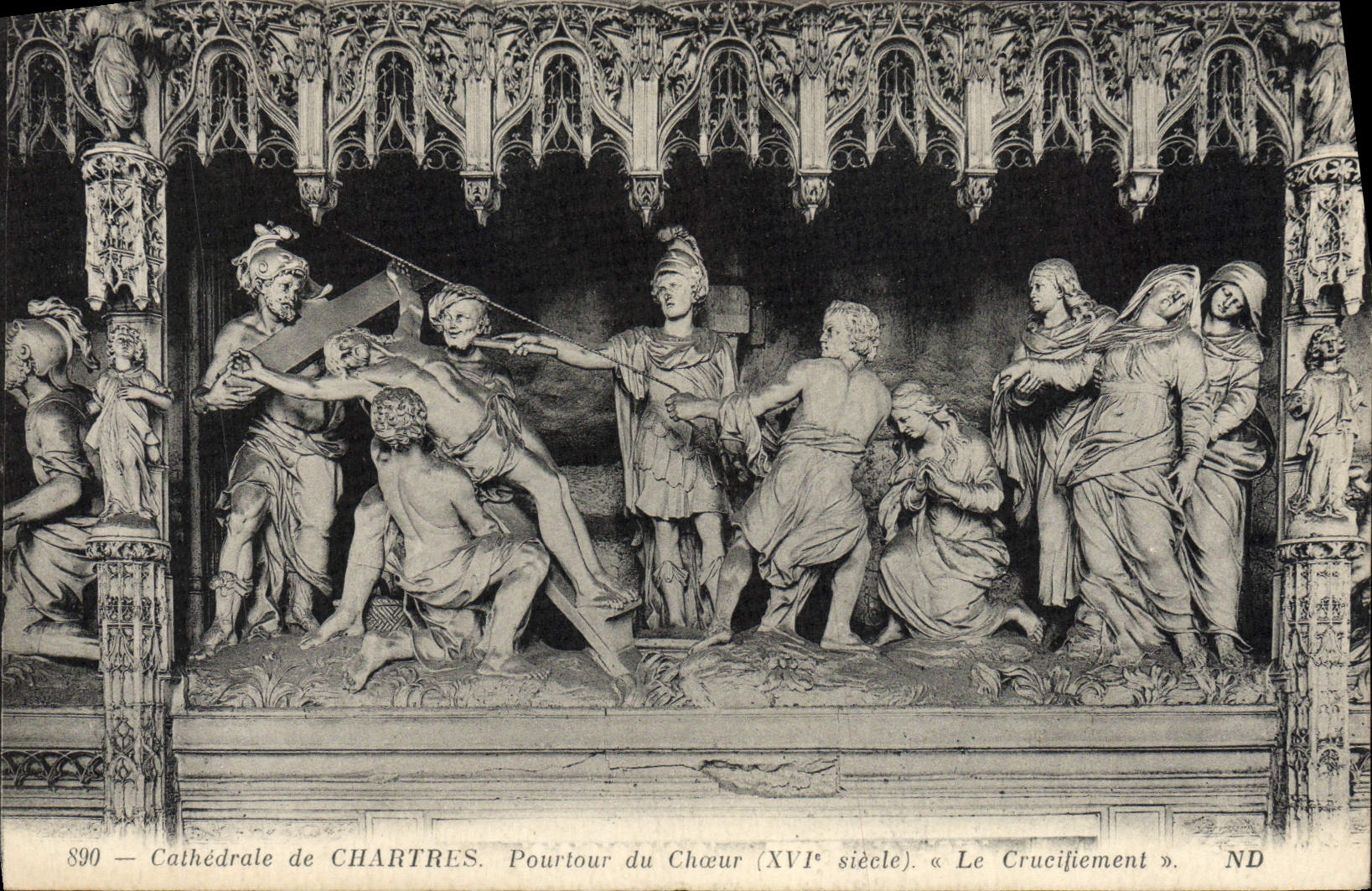 CPA Cathedrale de Chartres Pourtour du choeur Le crucifiement