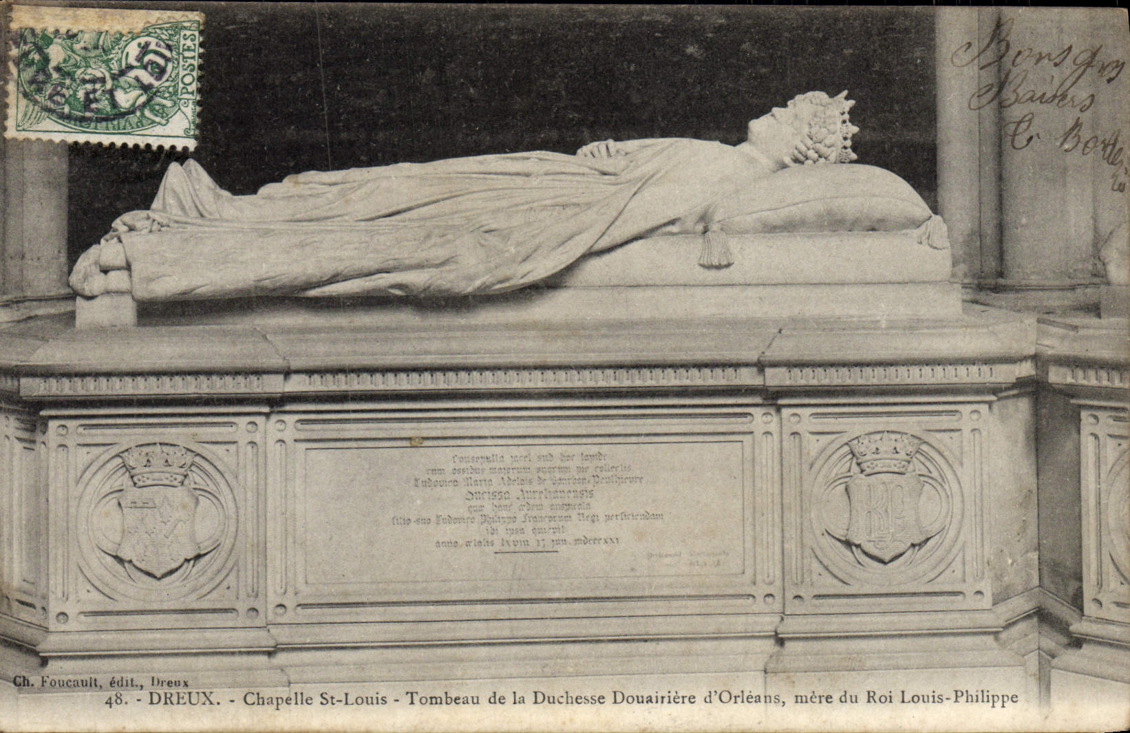 CPA Dreux Chapelle St Louis Tombeau de la duchesse douairiere d'Orleans mere du roi Louis Philippe