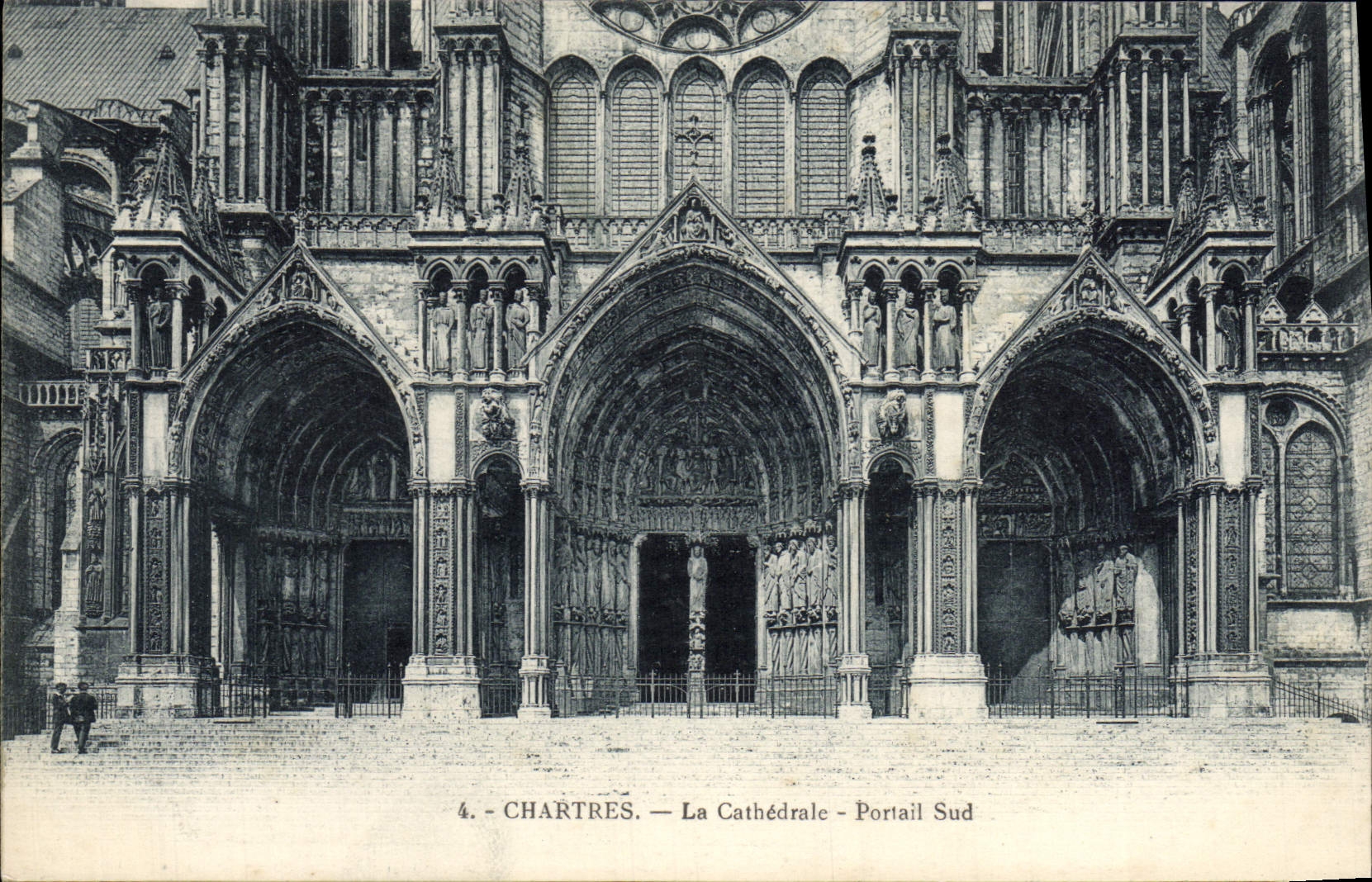 POSTAL Chartres de la VENDIMIA la puerta meridional de la catedral