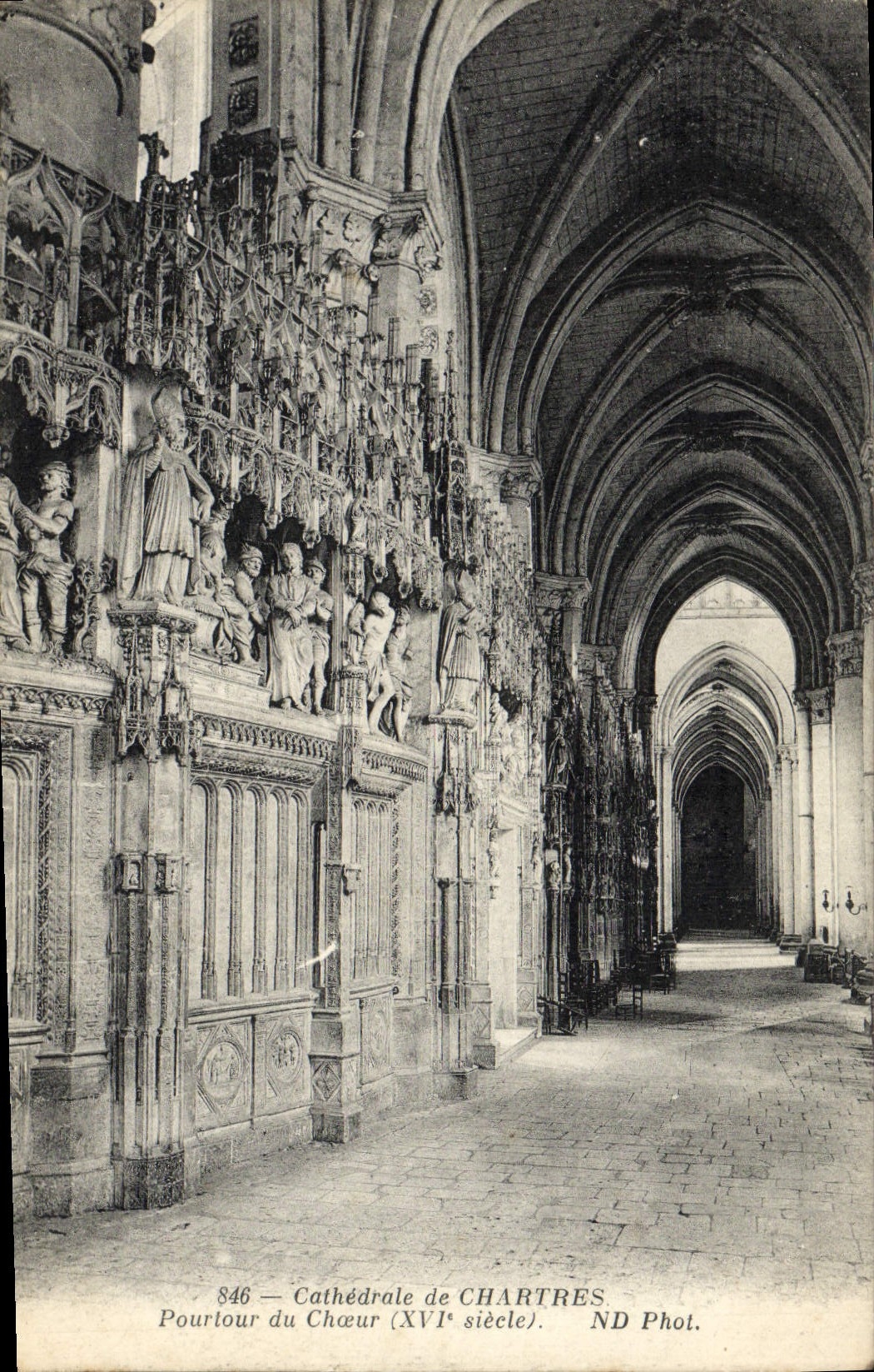 Catedral de la POSTAL de la VENDIMIA de Chartres Poutour del estribillo