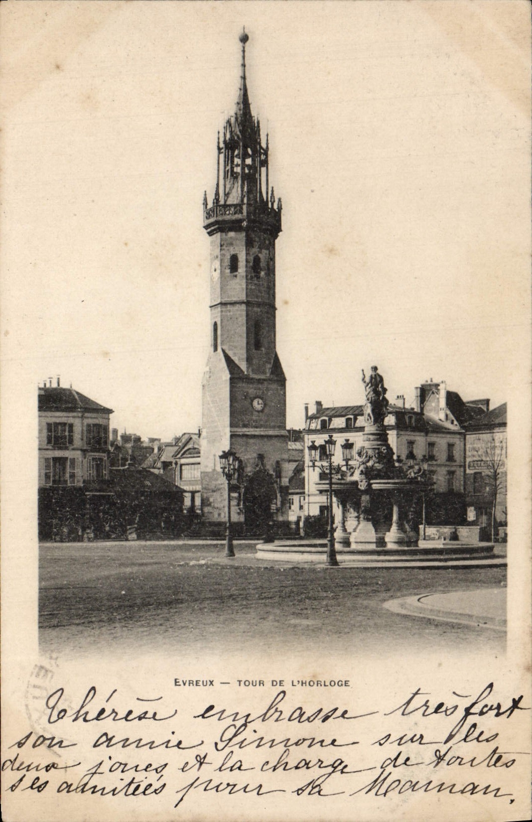 VINTAGE POSTCARD Evreux Turn of the clock