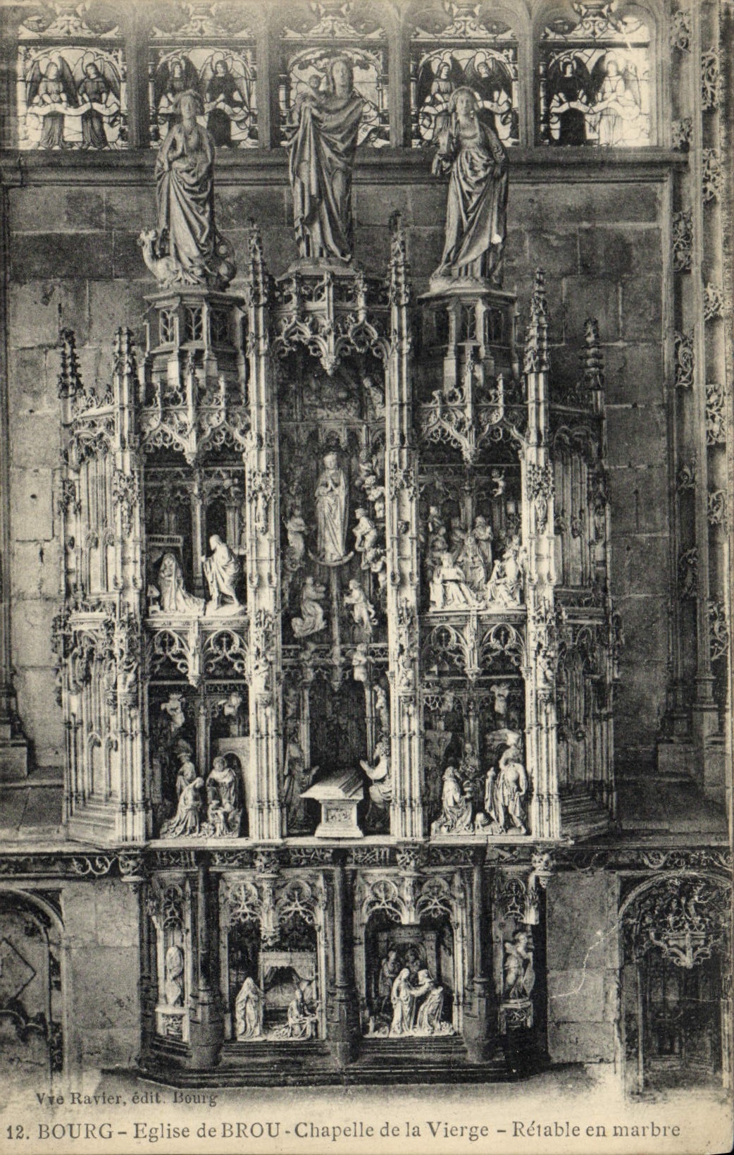 VINTAGE POSTCARD Borough Church of Husks Vault of the Virgin Retable out of marble