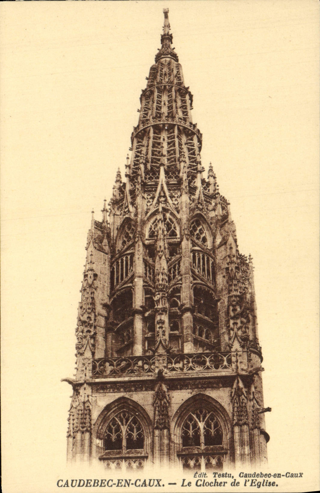CPA Caudebec en Caux Le Clocher de l'Eglise 