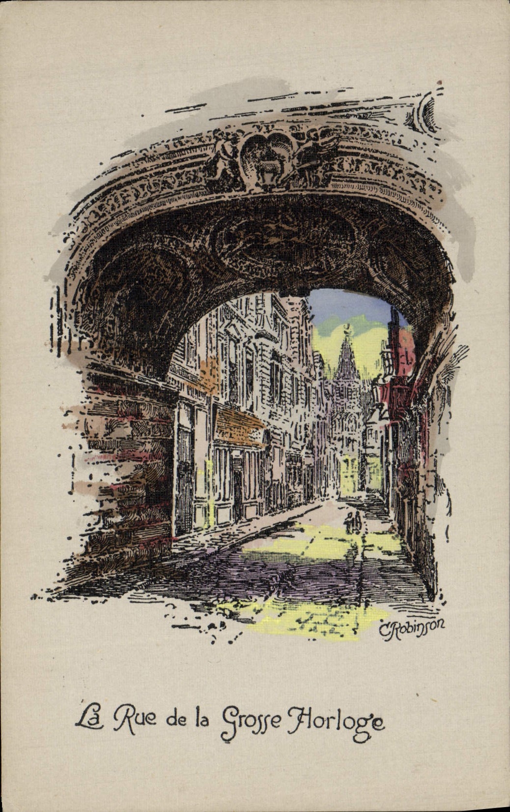 VINTAGE POSTCARD the Street of the Large Clock