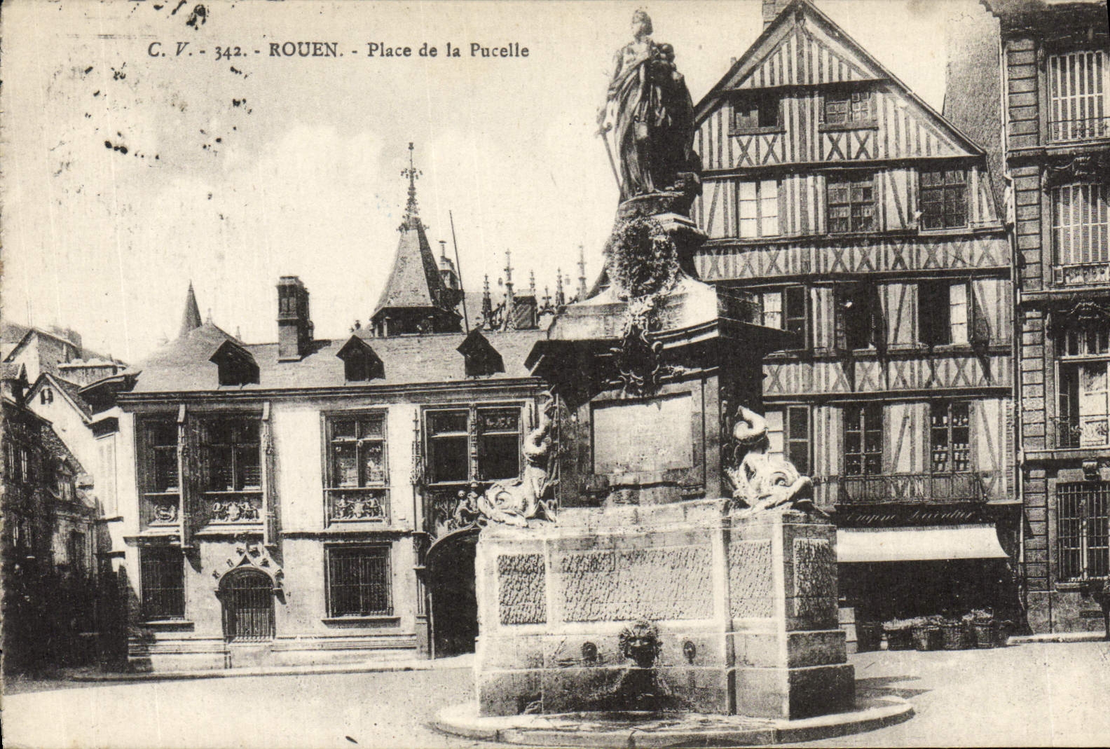 VINTAGE POSTCARD Rouen Places of the Virgin