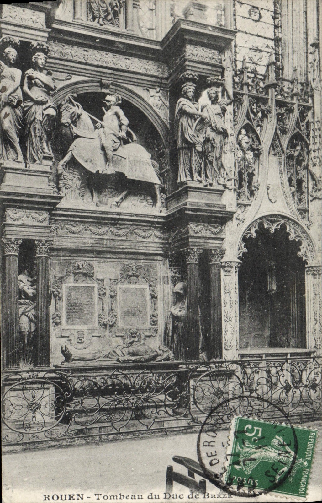 VINTAGE POSTCARD Rouen Tomb of the Duke of Breze