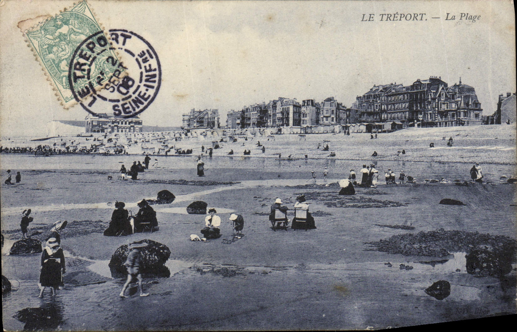 POSTAL Treport de la VENDIMIA la playa