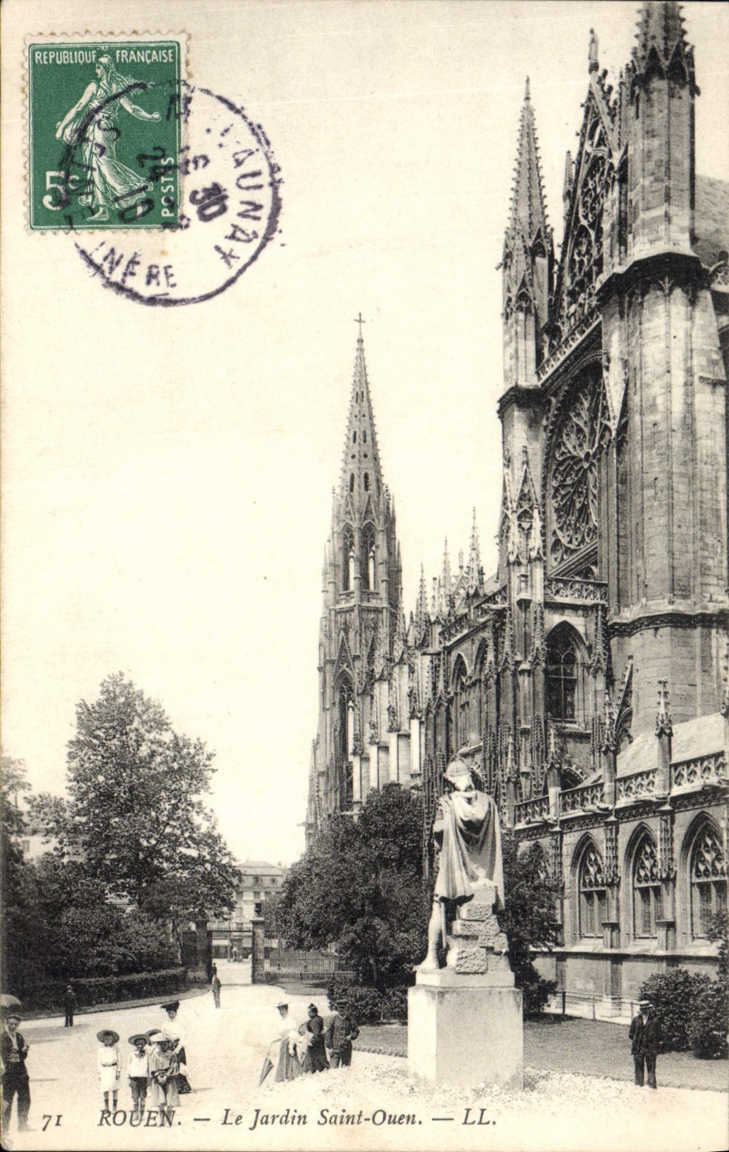 VINTAGE POSTCARD Rouen the Holy Garden Ouen