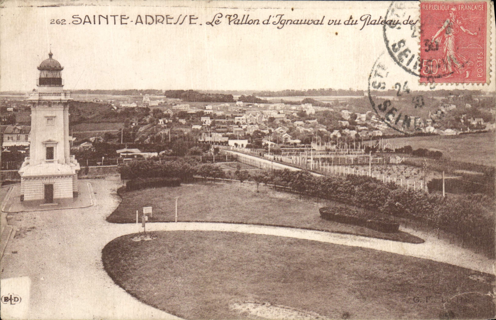 VINTAGE POSTCARD Sainte Address the small valley of Ignauval seen of the plate