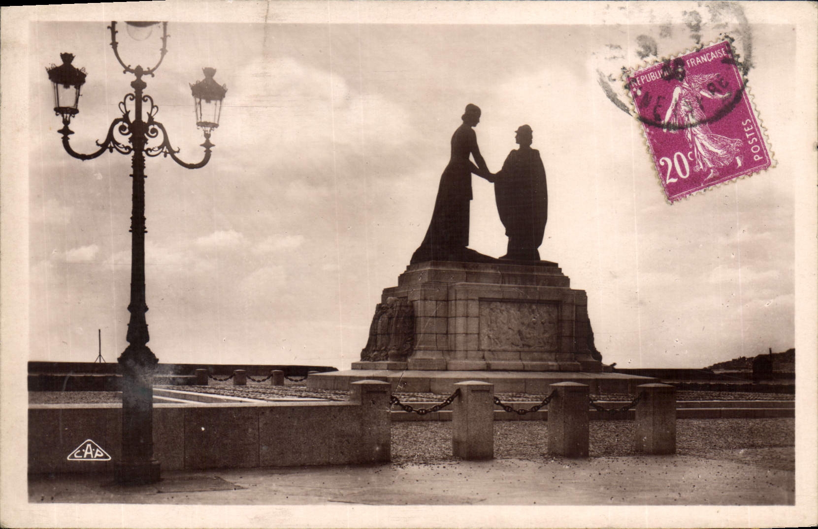 Monumento de Le Havre de la POSTAL de la VENDIMIA del reconocimiento belga