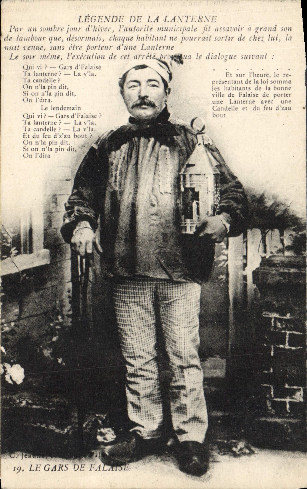 VINTAGE POSTCARD the Cliff Guy Lantern Folklore