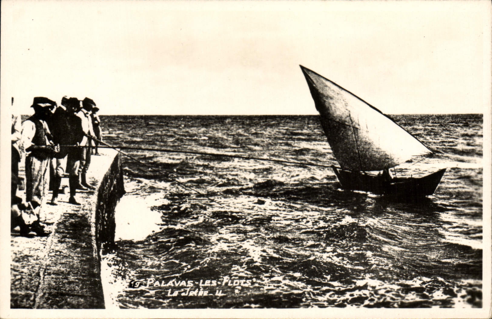 VINTAGE POSTCARD Palavas Floods the Pier Boat