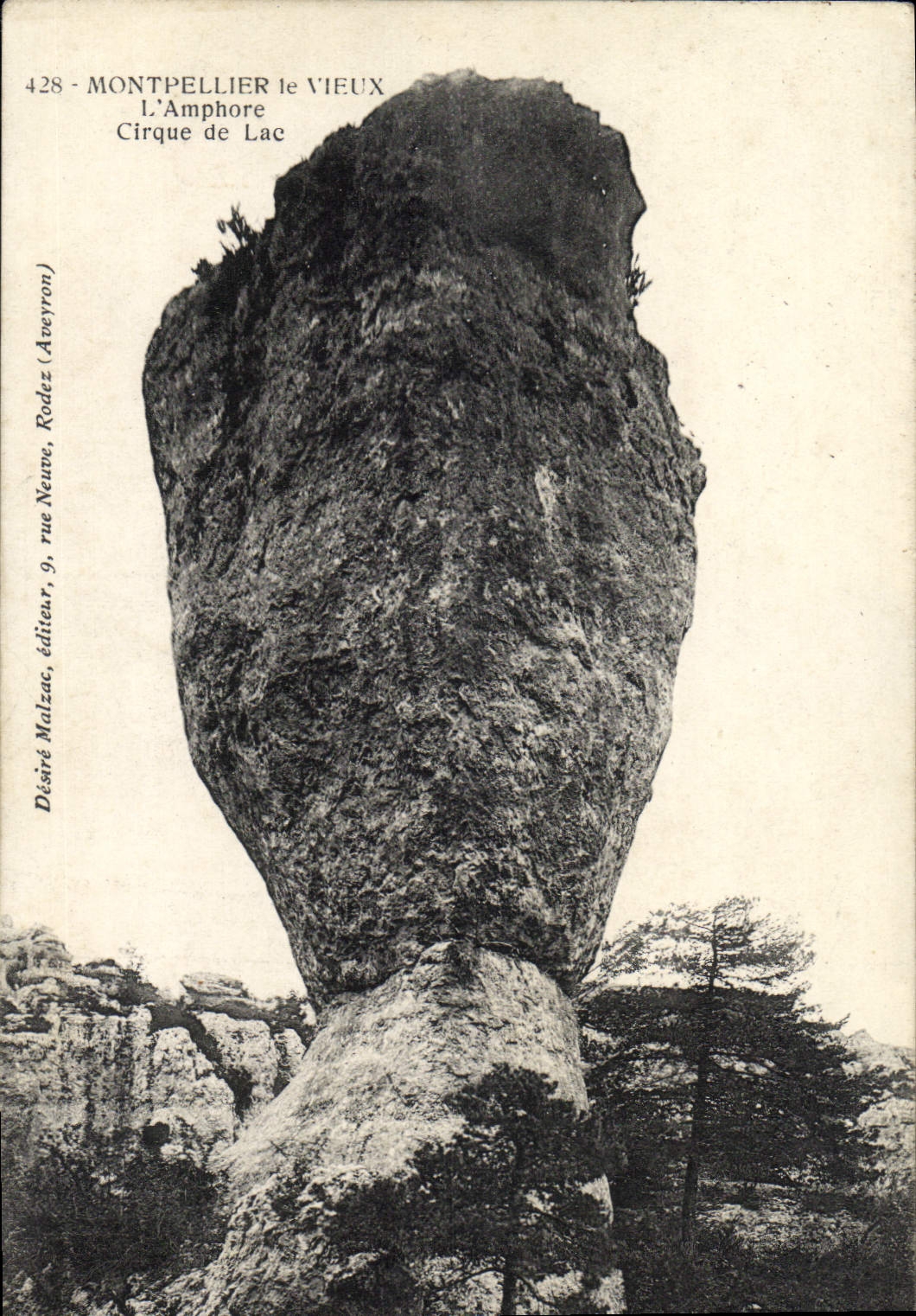 POSTAL Montpellier de la VENDIMIA el viejo hombre el circo del Amphora del lago