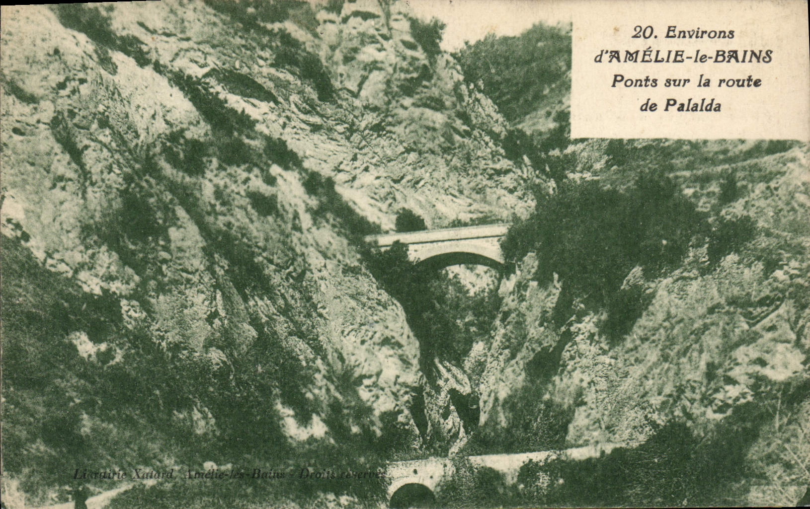 VINTAGE POSTCARD Surroundings of Amelie les Bains Bridges on the road of Palada