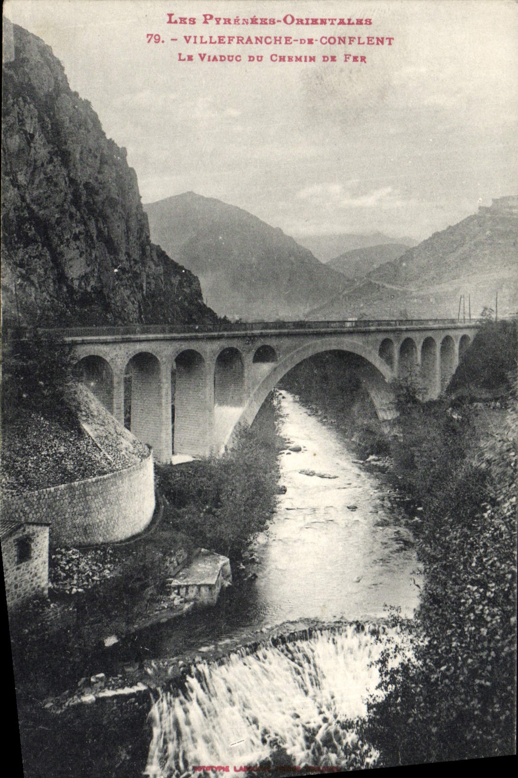 VINTAGE POSTCARD Villefranche Of Conflent the Viaduct Of Chenin De Fer