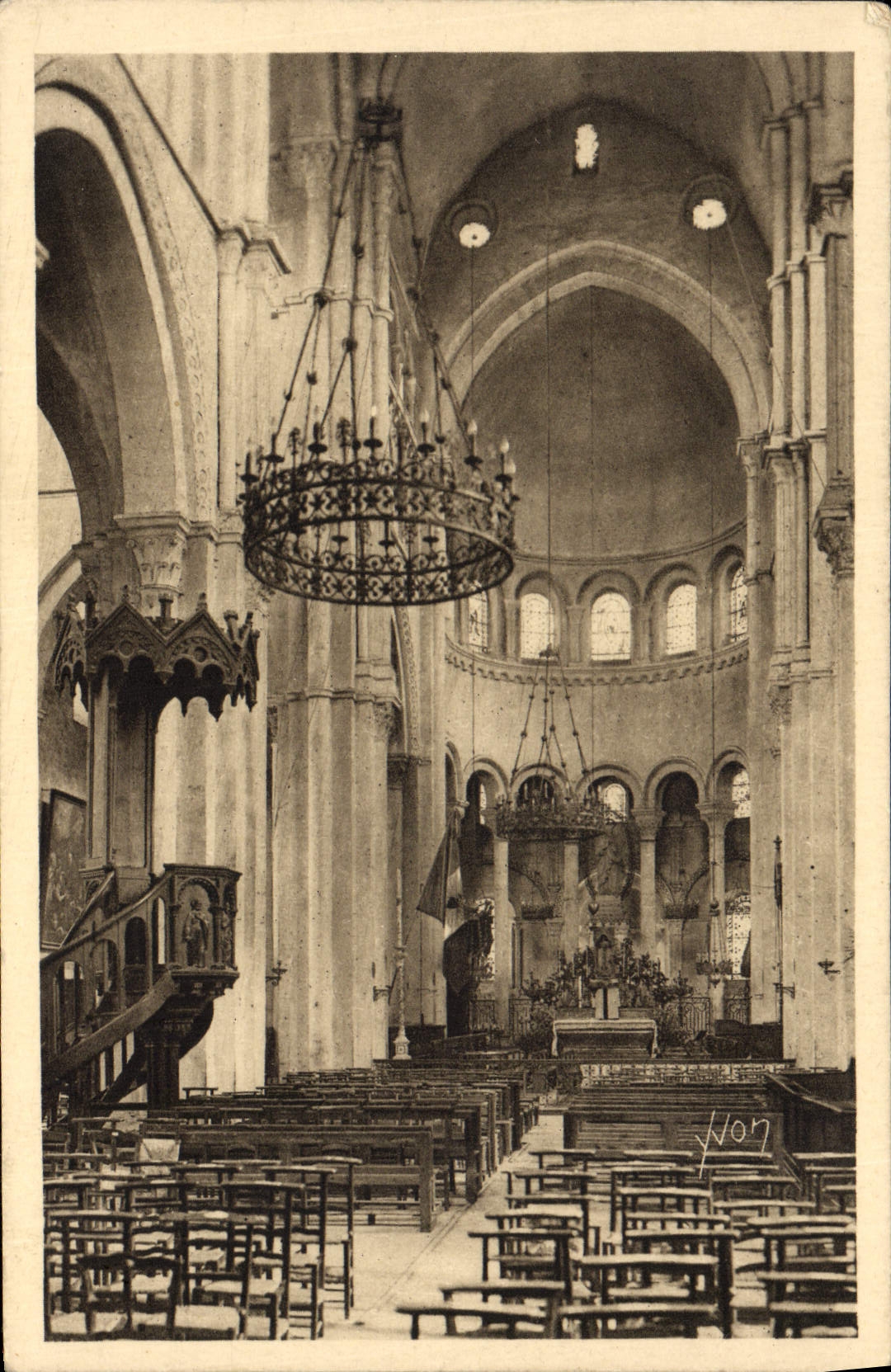 POSTAL Paray Monial Inteneur de la VENDIMIA de la basílica del corazón de la consagración