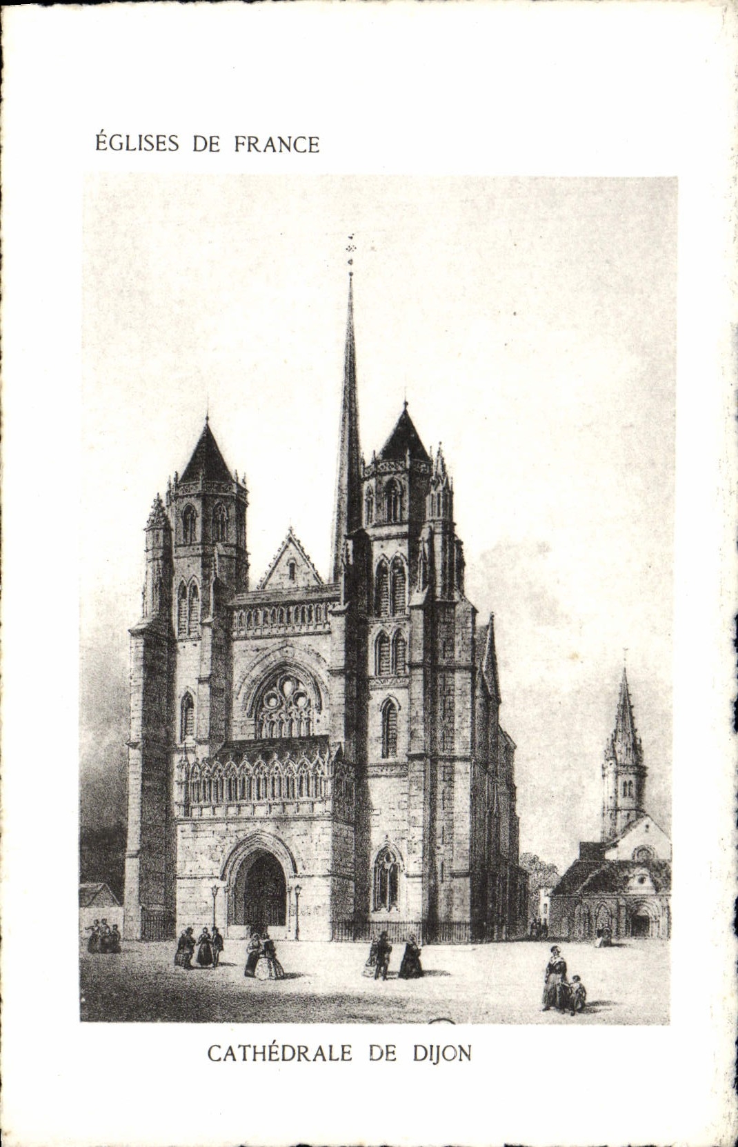 VINTAGE POSTCARD Dijon Cathedral