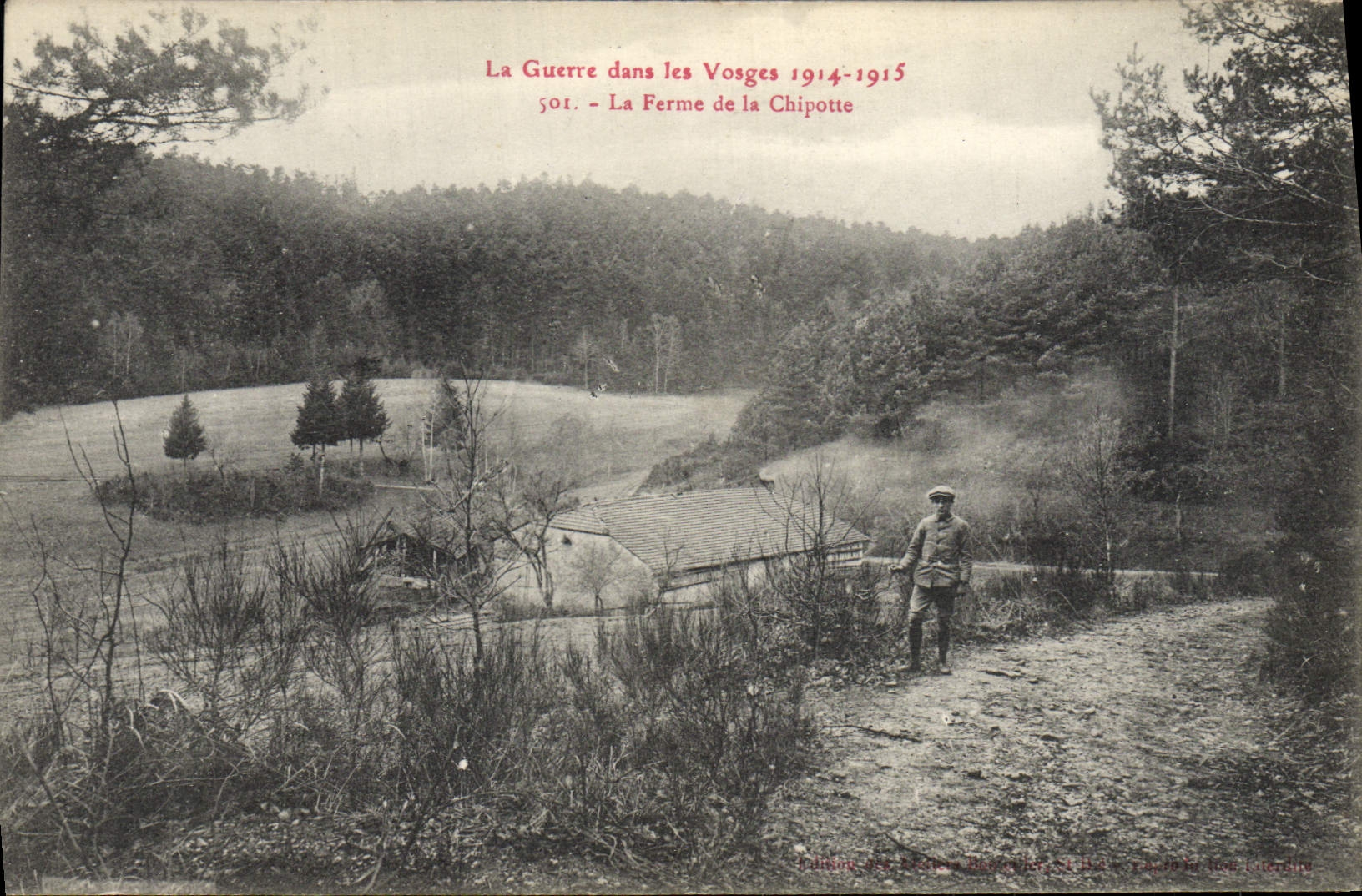 VINTAGE POSTCARD the War In the Vosges the farm of Chipotte