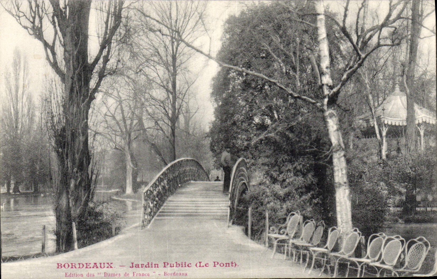 CPA Bordeaux Jardin Public Le pont