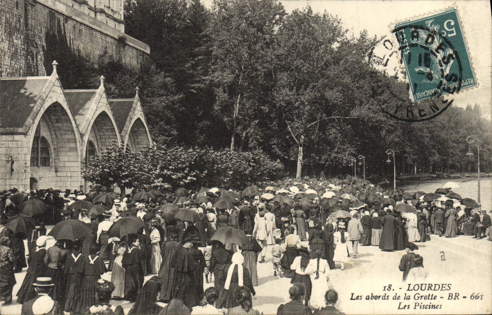 VINTAGE POSTCARD Heavy Accesses of the Cave swimming pools