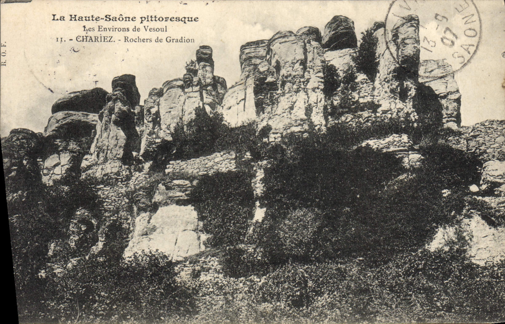 VINTAGE POSTCARD Chariez Rocks of Gradion Surroundings of Vesoul
