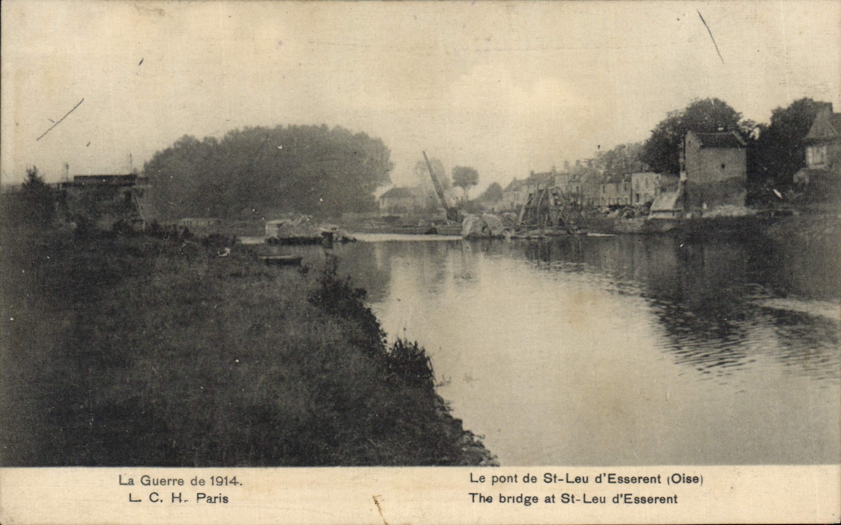 POSTAL de la VENDIMIA el puente del d Esserent Militaria del leu del St