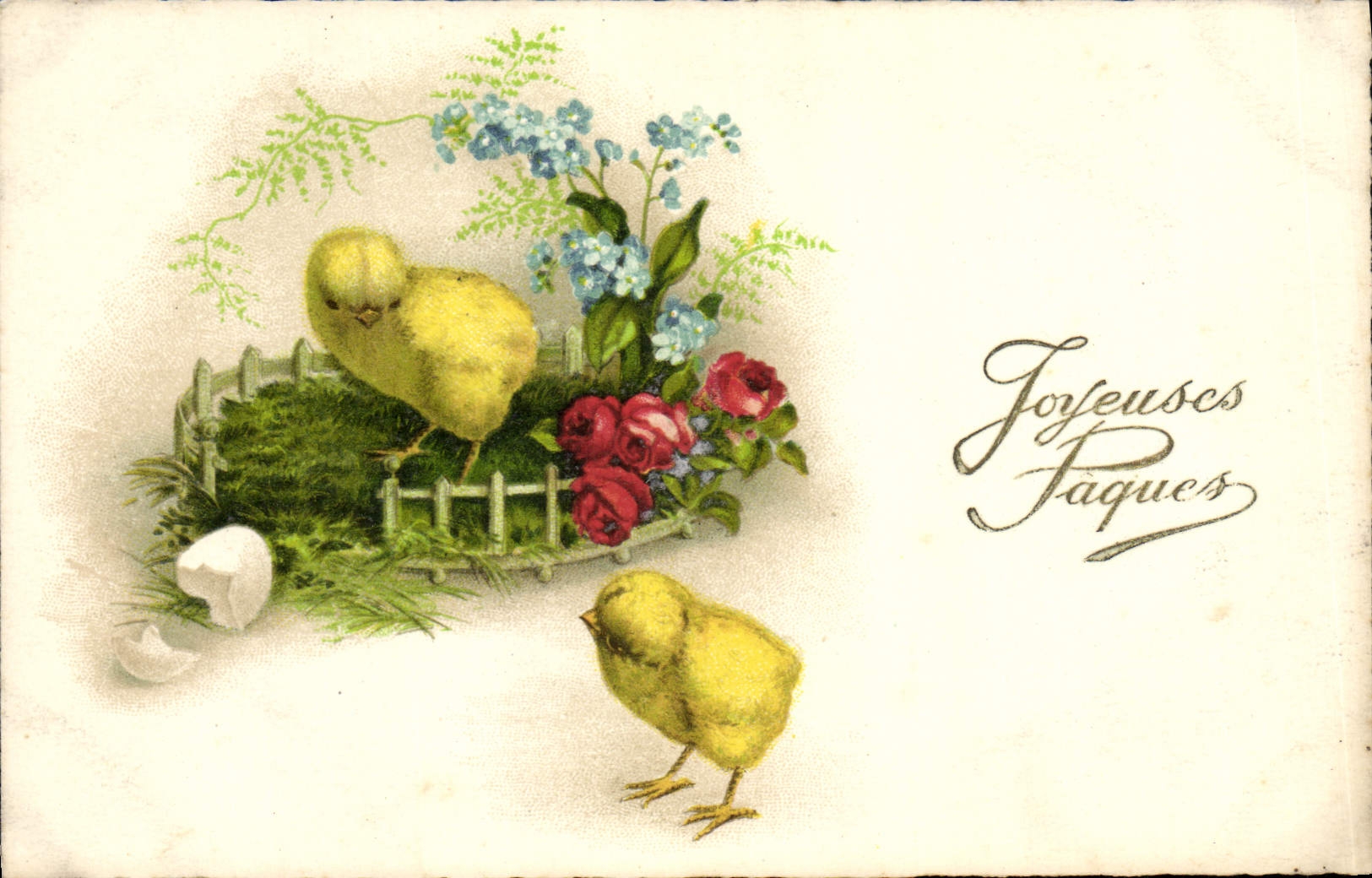 CPA Fantaisie Poussins Joyeuses Paques