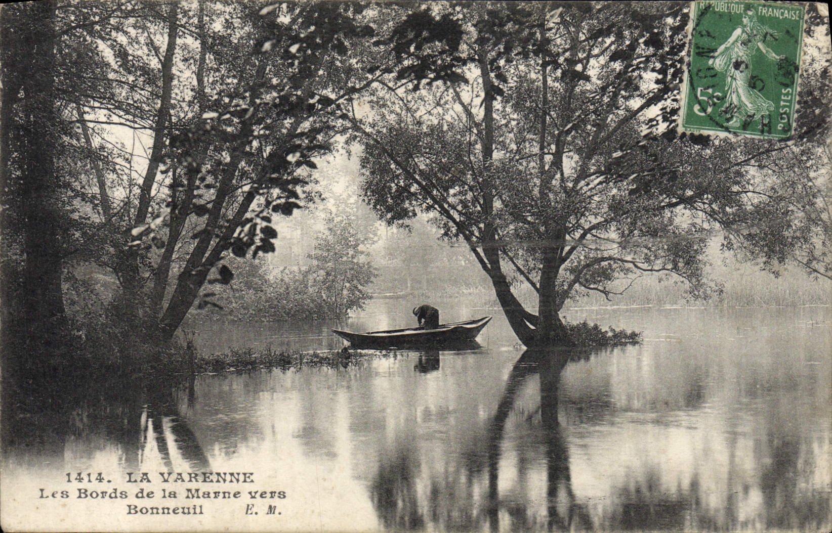 VINTAGE POSTCARD the Game preserve Biords of the Marne Towards Bonneuil