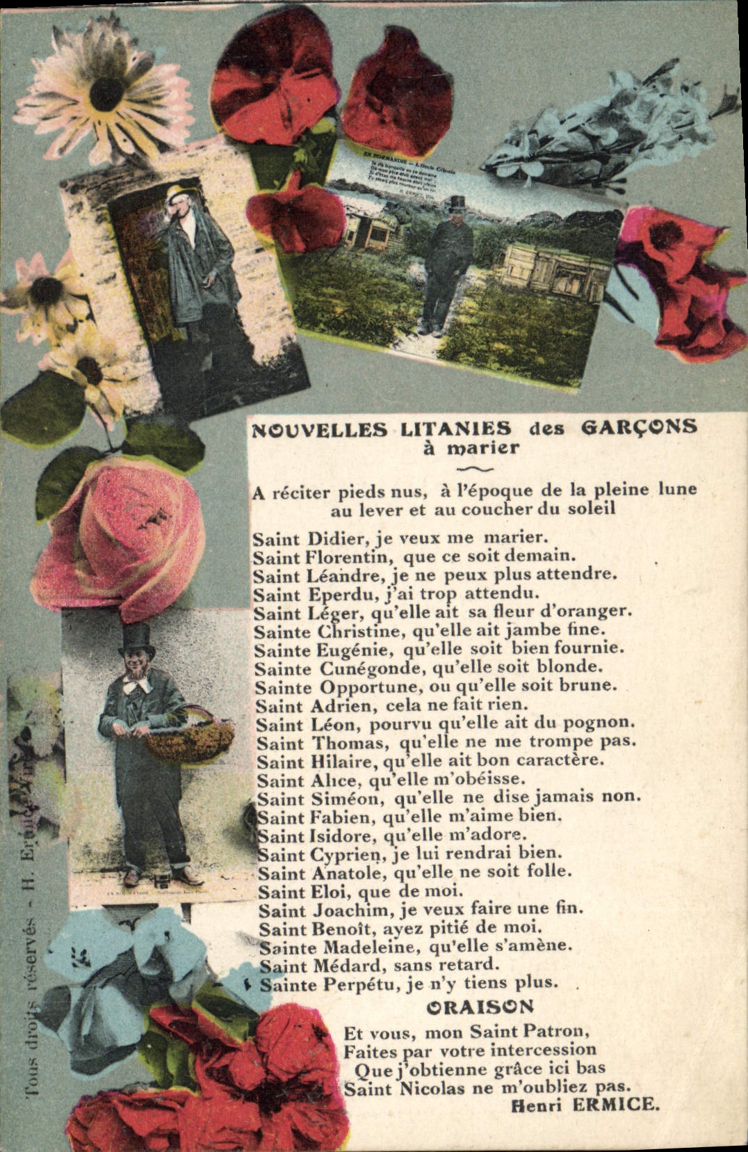 CPA Nouvelles Litanies Des Garcons a marier Folklore 