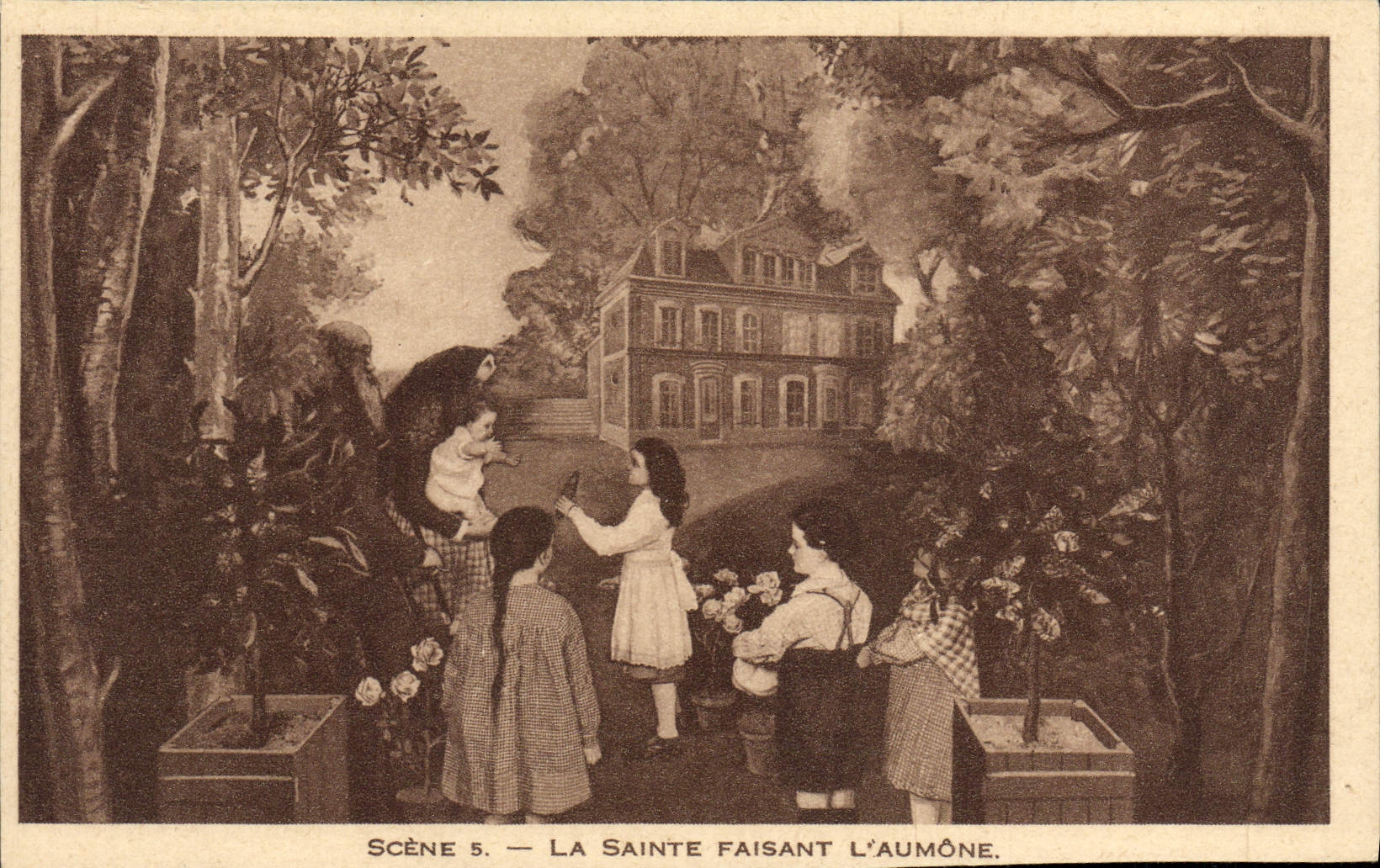 CPA Scene 5 La Sainte Faisant L'Aumone Lisieux Diorama de Sainte Therese de l'Enfant Jesus