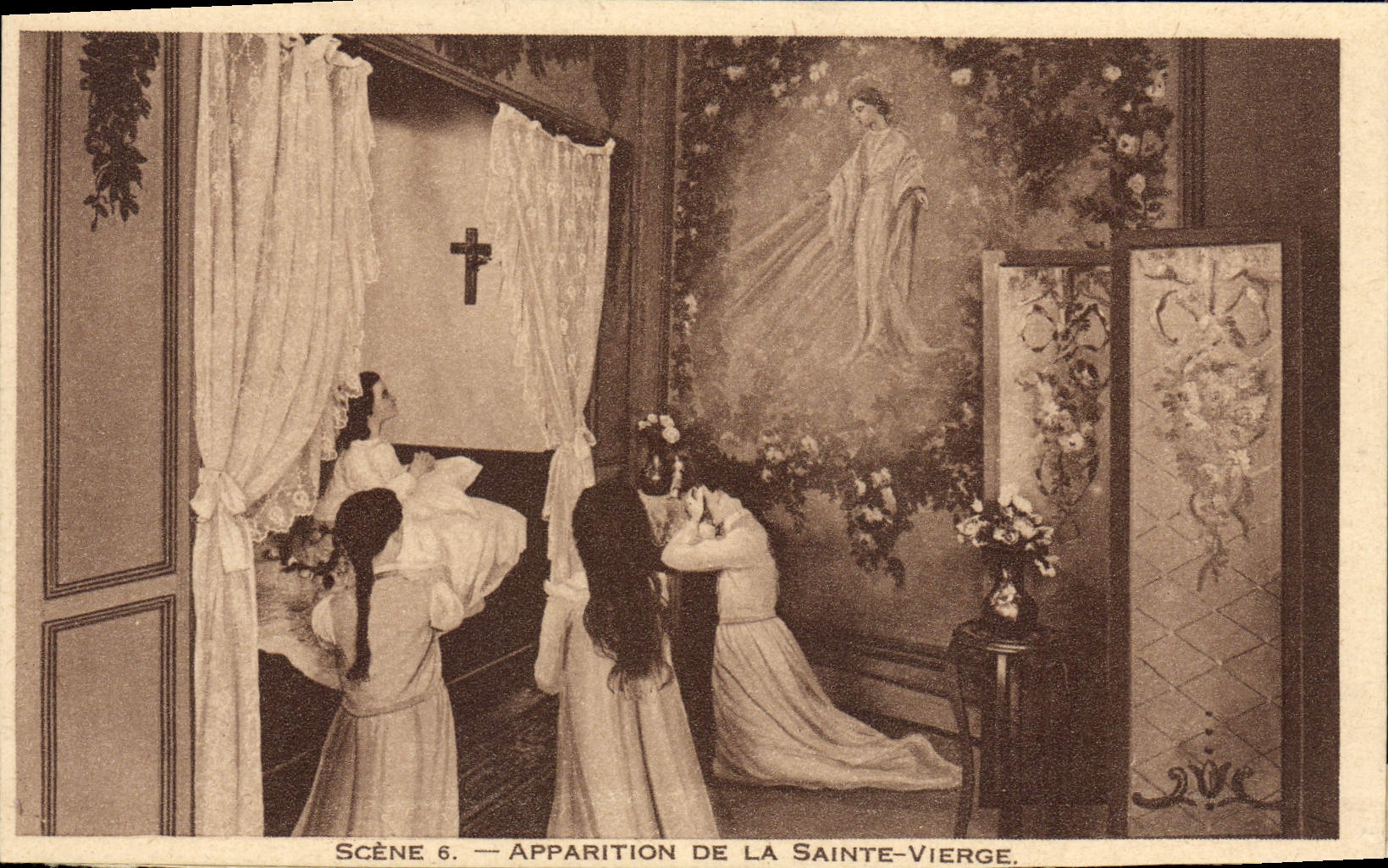 CPA Scene Apparition De La Sainte Vierge Lisieux Diorama de Sainte Therese de l'Enfant Jesus